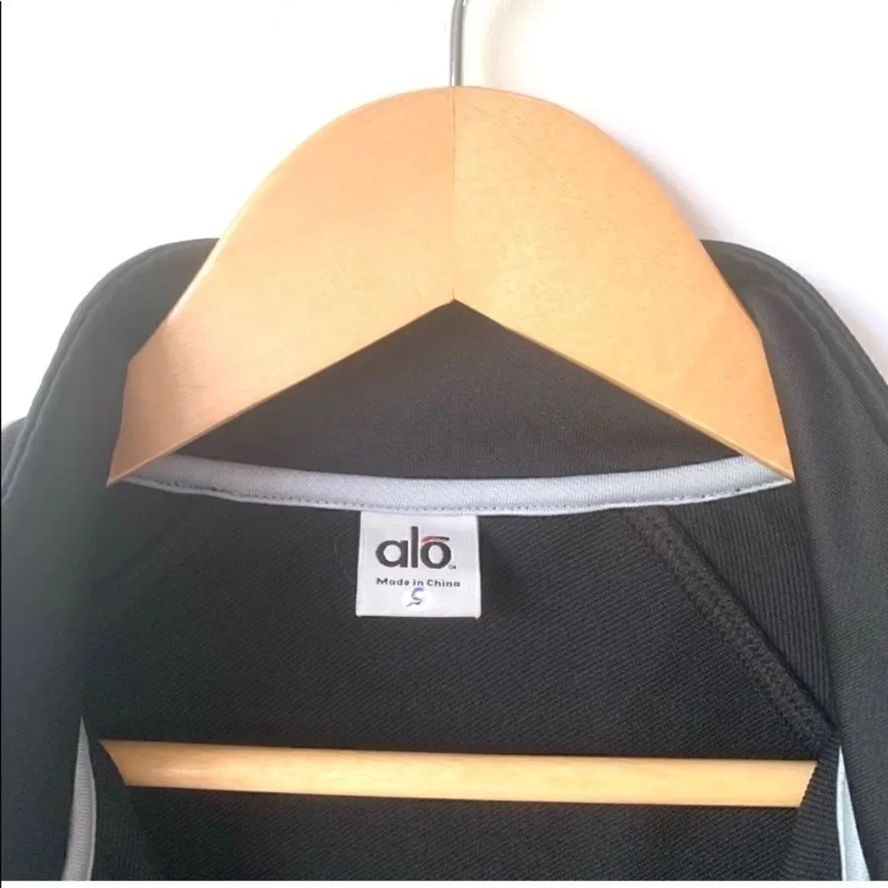 Alo Kata Black Grey Stripe High Performance Jacket